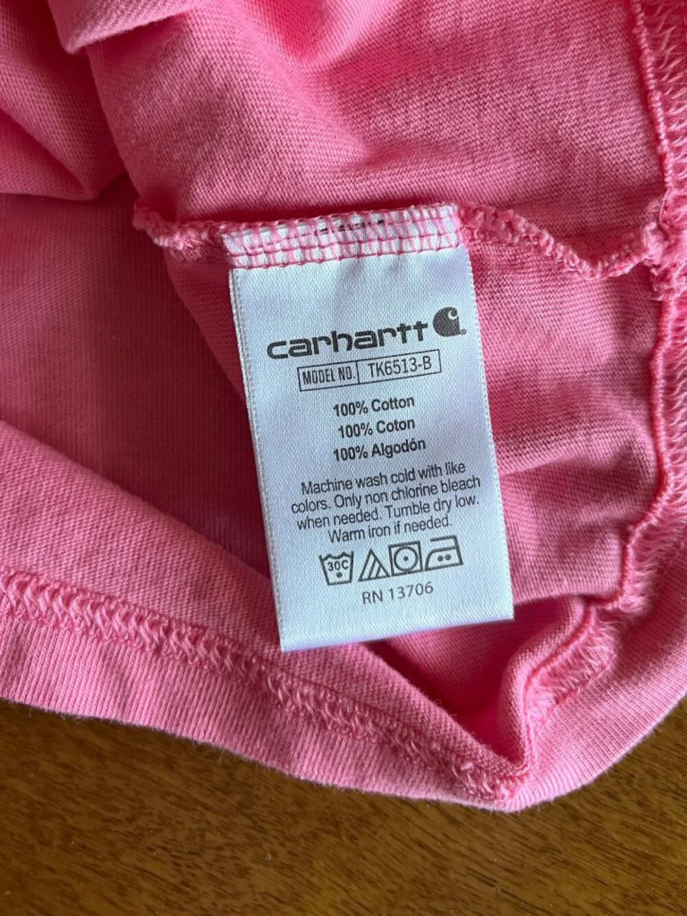 Carhartt pink pocket tee M 10-12 NWOT - Picture 4 of 6